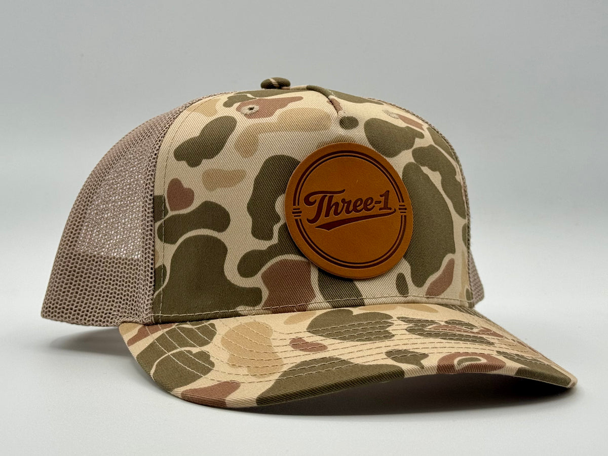Circle Script Trucker-Duck Camo